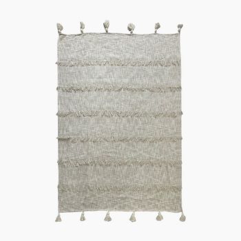 Coco Woven Throw - Cotton - L130 x W170 x H1 cm - Off White