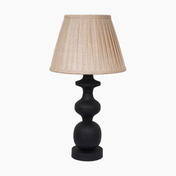 Alden Table Lamp - Metal/Linen - L30 x W30 x H57 cm - Black/Ivory