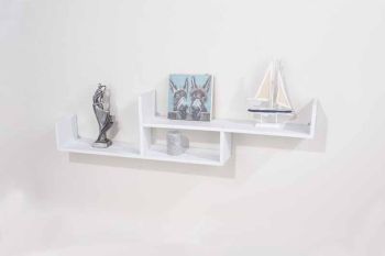 Floating Two Tier Wall Shelf - W115 x D17 x H26.5 cm - Matt White