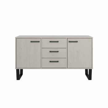 Medium Sideboard With 2 Doors, 3 Drawers Grey Wax Finish