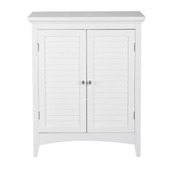  Glancy Two Shutter Doors Wooden Storage Stand Floor Cabinet - White - 66 x 81 x 81 cm