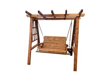 2 Seater Valley Garden Swing Seat Hammock - Redwood - L125 x W180 x H185 cm - Minimal Assembly Required