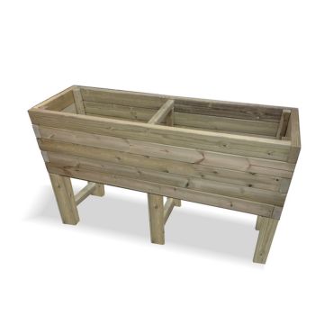 Multi Pack of 2 - Raised Super Heavy Duty Veg Trough - Timber - L60 x W150 x H80 cm - Fully Assembled