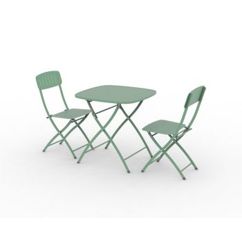 Venice Deluxe Folding Bistro Set - Steel - Olive