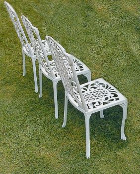 Victorian Diner Chair British Made, High Quality Cast Aluminium Garden Furniture - Wide Choice of Colours and Finishes Available