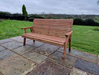 Valley 3 Seat Bench - Timber - L73 x W163 x H95 cm - Garden Furniture - Minimal Assembly Required