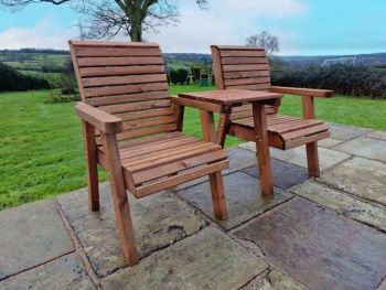 Valley Love Seat Square - Timber - L73 x W170 x H95 cm - Garden Furniture - Flat Pack - Fully Assembled