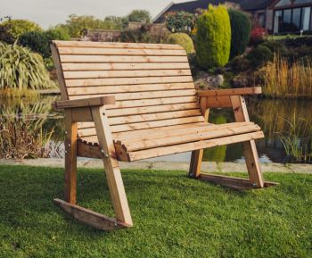 Valley Rocking Bench - Timber - L120 x W113 x H95 cm - Garden Furniture - Partially Assembled