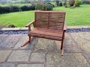 Valley Rocking Bench - Timber - L120 x W113 x H95 cm - Garden Furniture - Fully Assembled