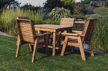 Valley 4 Seater Square 4XC - Timber - L190 x W190 x H95 cm - Garden Furniture - Minimal Assembly Required