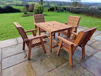 Valley 4 Seater Square 4XC - Timber - L190 x W190 x H95 cm - Garden Furniture - Minimal Assembly Required