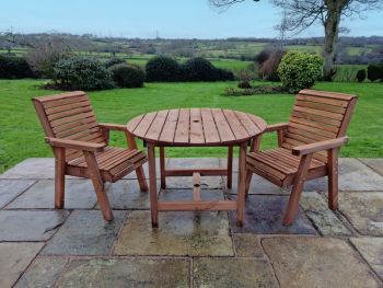 Valley 2 Seat Round Set 2XC - Timber - L113 x W220 x H95 cm - Garden Furniture - Minimal Assembly Required