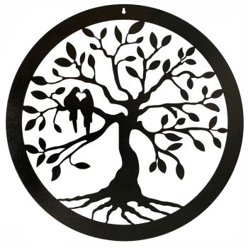 Tree of Life Large Wall Art - Steel - W49.5 x H49.5 cm - Black