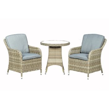 Wentworth 2 Seater Round Imperial Bistro Set - Synthetic Rattan - H74 x W70 x L70 cm - Beige