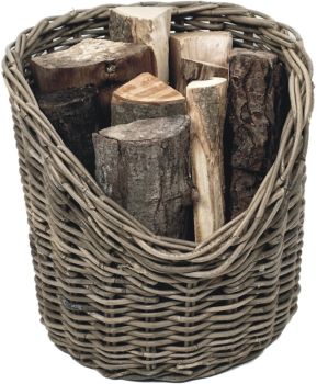 Log Basket Round - Wicker - L42 x W42 x H42 cm - Brown