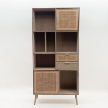 Display Cabinet - Wood - L40 x W92 x H189 cm - Dark Brown
