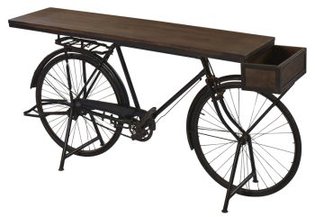 Wow Retro Bicycle Table - Mango Wood - L40 x W198 x H102 cm