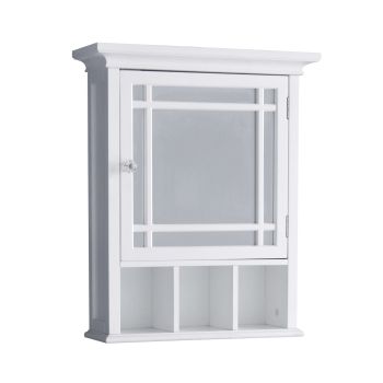  Neal Removable Wooden Medicine Cabinet - White - 17 x 61 x 61 cm