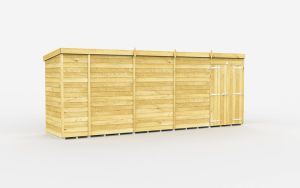 17 x 4 Feet Pent Shed - Double Door Without Windows - Wood - L118 x ...