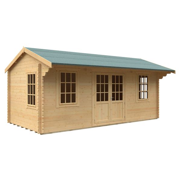 20x10 The Dalton 44mm Cabin - L595 x W295 x H282.9 cm - Solid Wood/Softwood/Pine - Natural