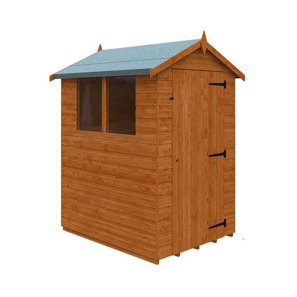 5 x 4 Feet Super Apex 12mm Shed - Solid Wood/Softwood/Pine - L145 x W115 x H203.9 cm - Burnt Orange