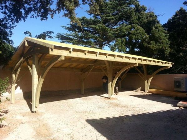 Revelatio Carport for 4 Cars - Pressure Treated Timber - L1160 x W580 x H320 cm