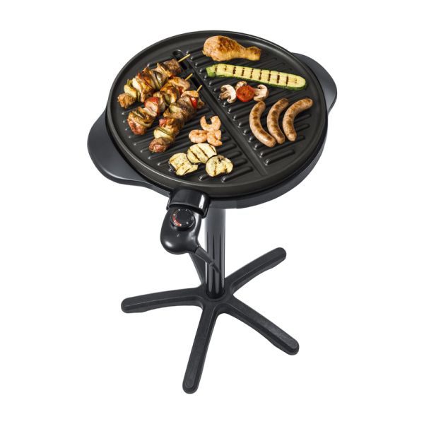 Steba 1800 Watt VG250 Electric BBQ Grill - Steel - L58 x W11.5 x H39 cm - Black/Silver