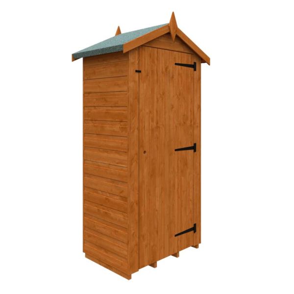 2 x 3 Feet Tool Tower 12mm Shed - Solid Wood/Softwood/Pine - L55 x W85 x H196.9 cm - Burnt Orange