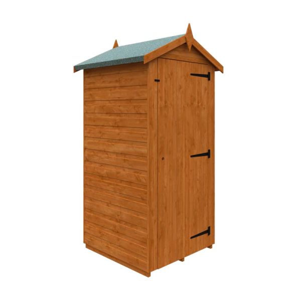 3 x 3 Feet Tool Tower 12mm Shed - Solid Wood/Softwood/Pine - L85 x W85 x H196.9 cm - Burnt Orange