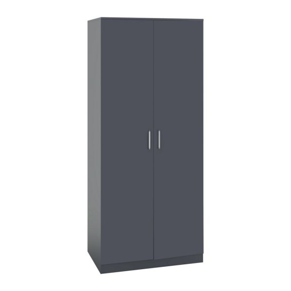 Dakota 2 Door Wardrobe - L48 x W75 x H175 cm - Dark Grey