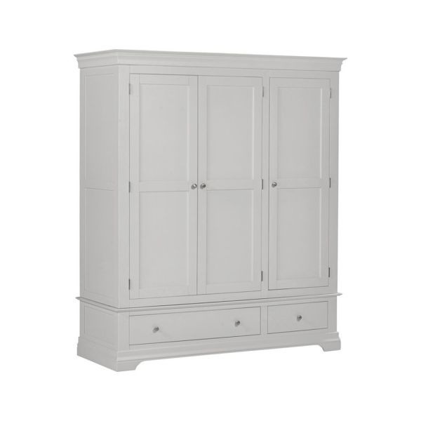 Bordeaux 3 Door Wardrobe - L63 x W162 x H193 cm - Pebble Grey