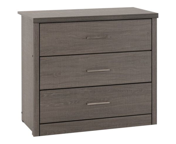 Lisbon 3 Drawer Chest - L40 x W80.5 x H72 cm - Black Wood Grain