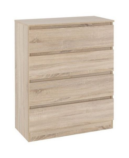 Malvern 4 Drawer Chest - L40 x W80 x H100 cm - Sonoma Oak Effect