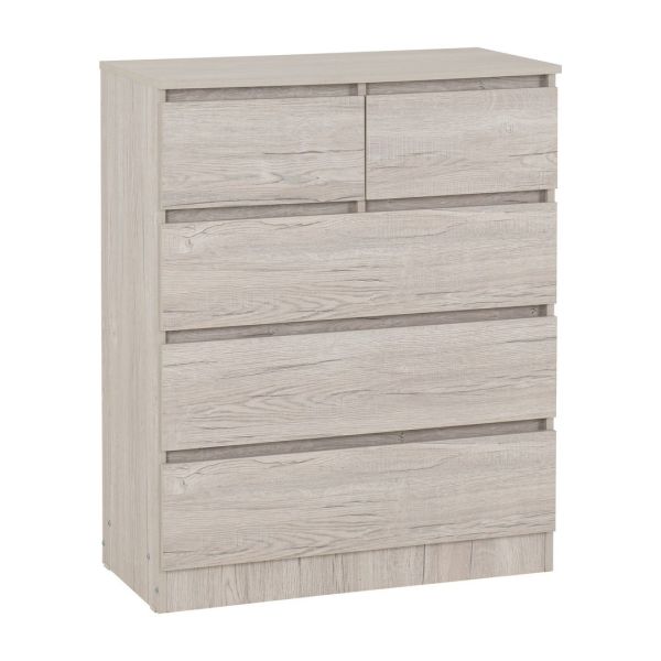 Malvern 3+2 Drawer Chest - L40 x W80 x H100.5 cm - Urban Snow