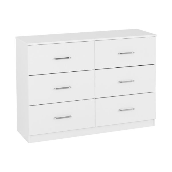 Dakota 6 Drawer Chest - L36 x W110 x H80.5 cm - White