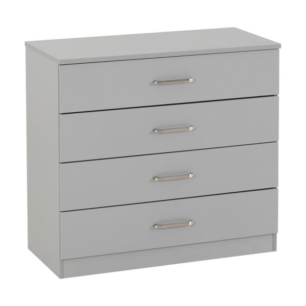 Dakota 4 Drawer Chest - L36 x W75 x H71 cm - Light Grey