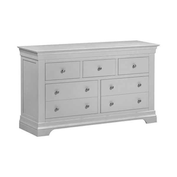 Bordeaux 3+2 Drawer Chest - L43 x W139 x H78 cm - Pebble Grey