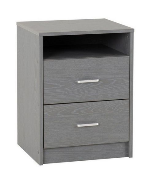 Felix 2 Drawer Bedside - L39.5 x W43.5 x H58 cm - Grey