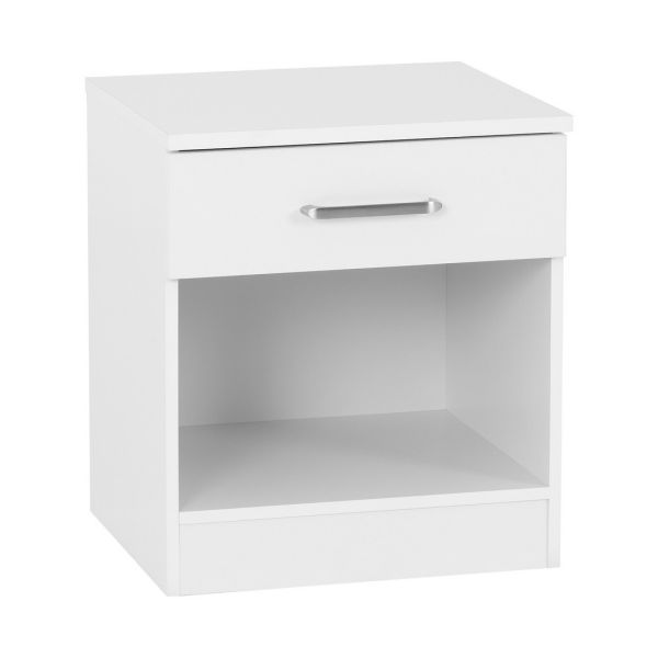 Dakota 1 Drawer Bedside - L36 x W40 x H46 cm - White