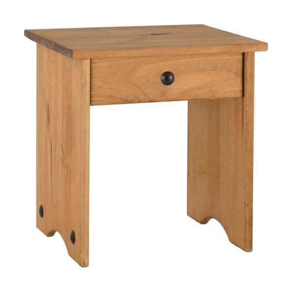 Corona Dressing Table Stool - L33.5 x W38.5 x H41 cm - Distressed Waxed Pine