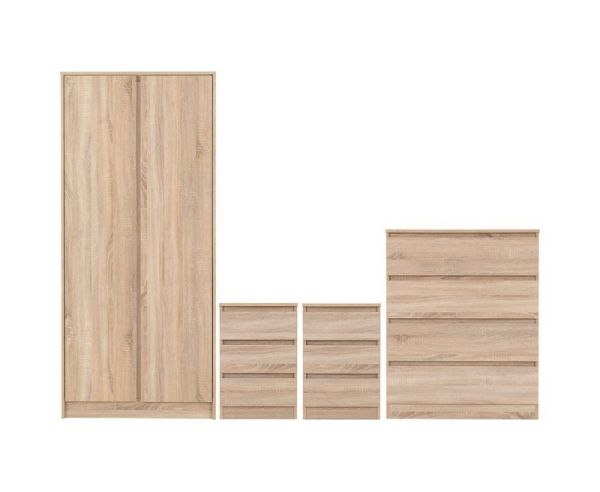 Malvern 2 Door Wardrobe Bedroom Set - Sonoma Oak Effect