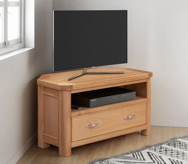 Bologna Corner TV Unit - L51 x W102 x H56 cm - Oak