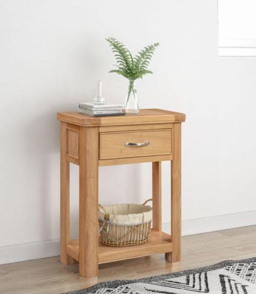 Bologna Small Console with 1 Drawer - L30 x W60 x H75 cm - Oak