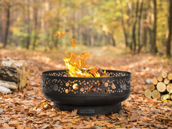 Boston Decorative Fire Bowl - Steel - L80 x W80 x H30 cm - Black