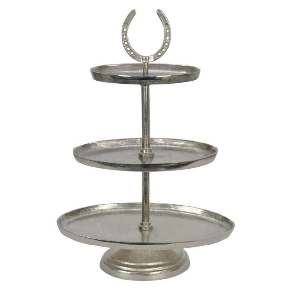 3 Tier Cake Stand - Nickel Plated - L19 x W38 x H56 cm