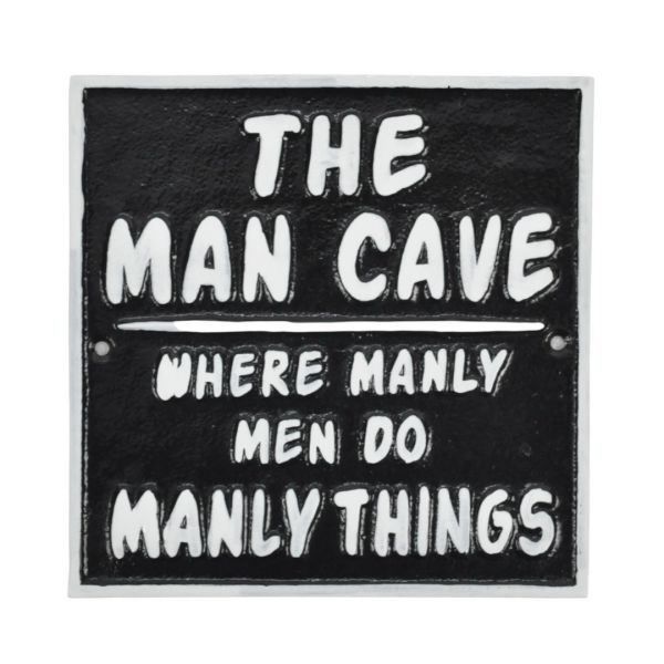 The Man Cave Wall Sign - Cast Iron - L2 x W20 x H20 cm