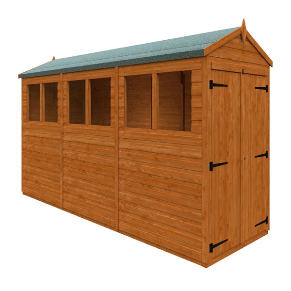 12 x 4 Feet Flex Apex Double Door 12mm Flex - Solid Wood/Softwood/Pine - L353.8 x W115 x H209 cm - Burnt Orange