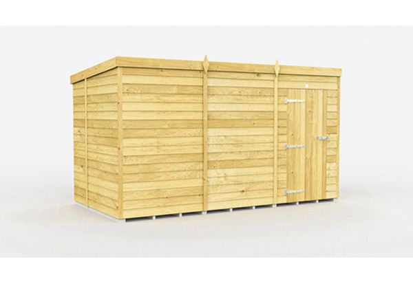 12 x 6 Feet Pent Shed - Double Door Without Windows - Wood - L178 x W358 x H201 cm