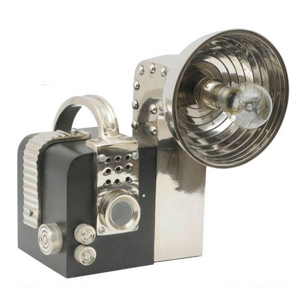 Lichfield Camera Lamp B22 40W - Aluminum/SS - L26 x W21 x H25.5 cm - Black/Silver