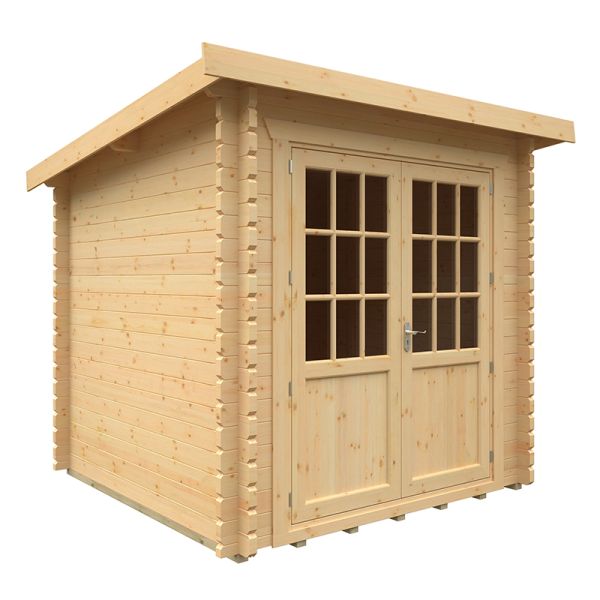 8x8w The Kingsley Plus 44mm Cabin - L235 x W235 x H232.8 cm - Solid Wood/Softwood/Pine - Natural